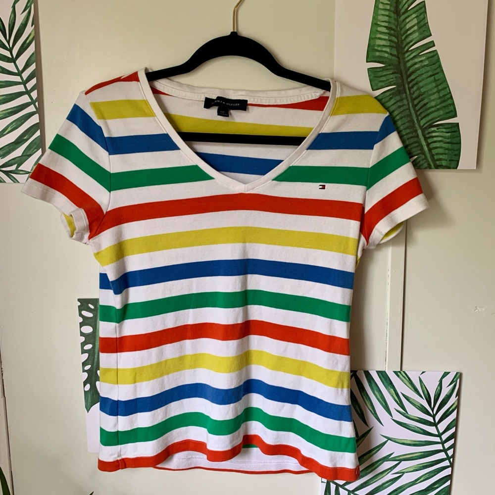 Rainbow striped Tommy Hilfiger Crewneck Shirt